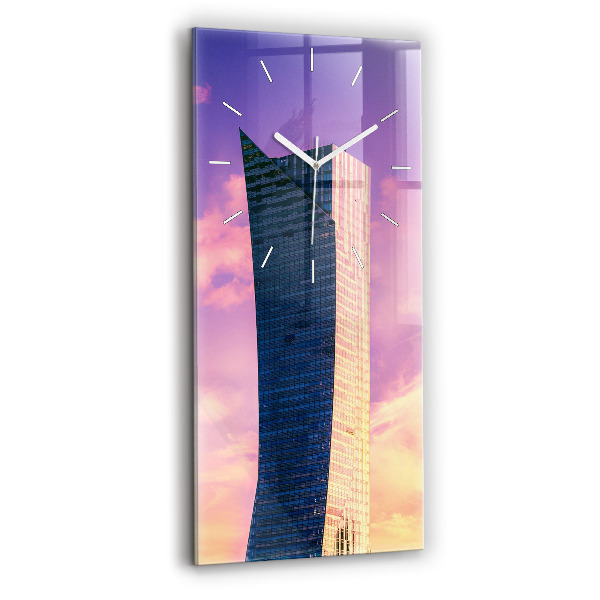 Vertikale Uhr mit motiv Wolkenkratzer in Warschau