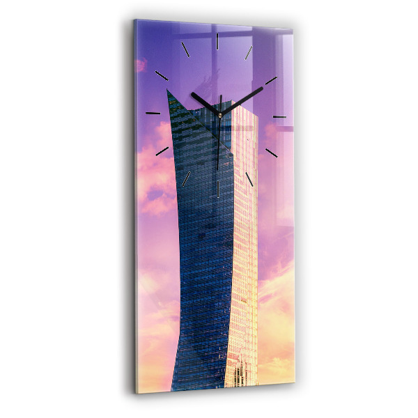 Vertikale Uhr mit motiv Wolkenkratzer in Warschau