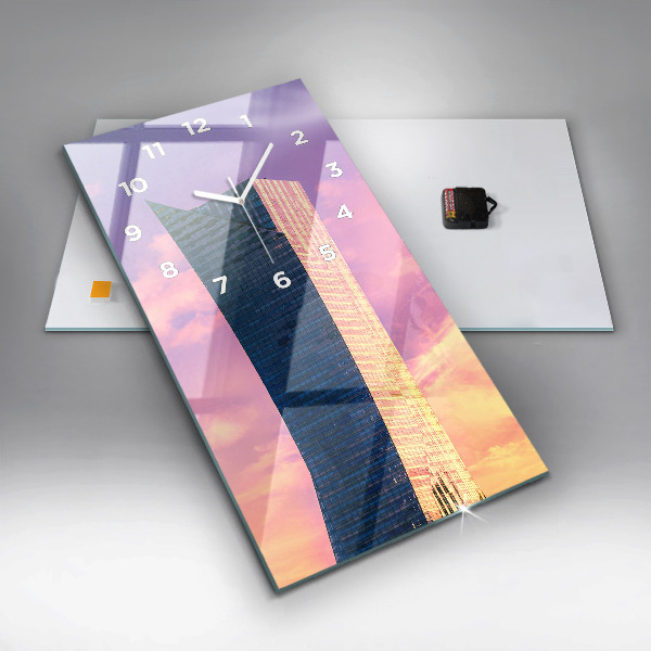 Vertikale Uhr mit motiv Wolkenkratzer in Warschau