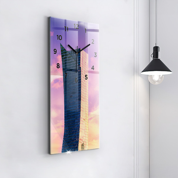 Vertikale Uhr mit motiv Wolkenkratzer in Warschau