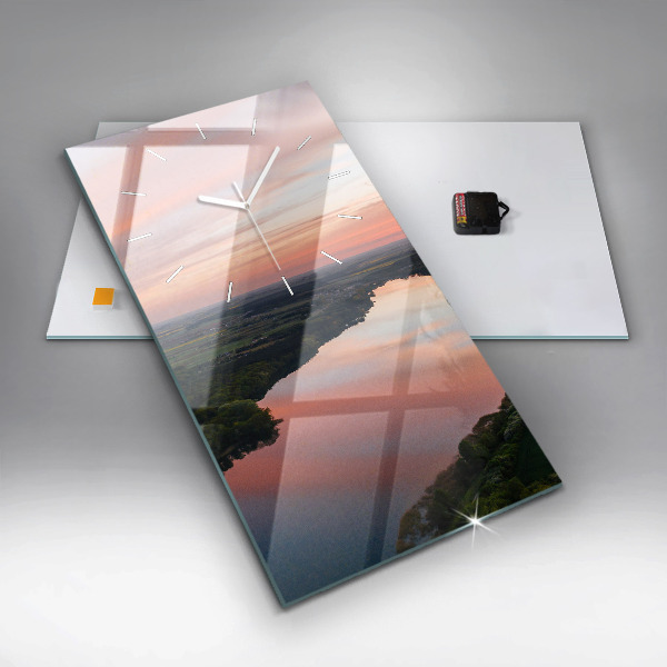 Vertikale Uhr mit motiv See aus der Vogelperspektive