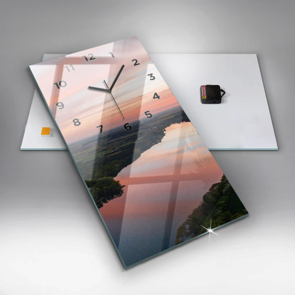 Vertikale Uhr mit motiv See aus der Vogelperspektive