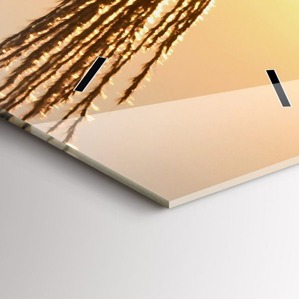 Vertikale Uhr mit motiv Weizen zur Goldenen Stunde