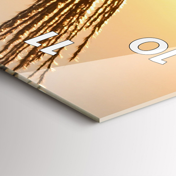 Vertikale Uhr mit motiv Weizen zur Goldenen Stunde