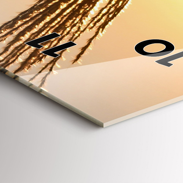 Vertikale Uhr mit motiv Weizen zur Goldenen Stunde