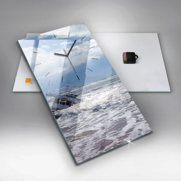 Vertikale Uhr mit motiv Versunkenes Wasserfahrzeug