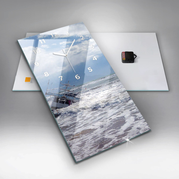 Vertikale Uhr mit motiv Versunkenes Wasserfahrzeug