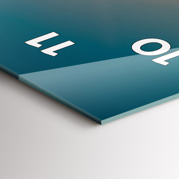 Vertikale Uhr mit motiv Landschaft bei Sonnenaufgang