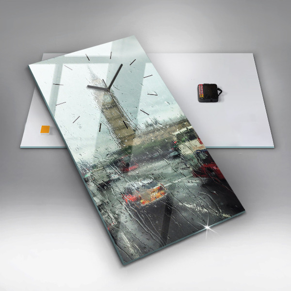 Vertikale Uhr mit motiv Verregnetes London