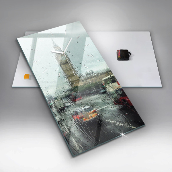 Vertikale Uhr mit motiv Verregnetes London