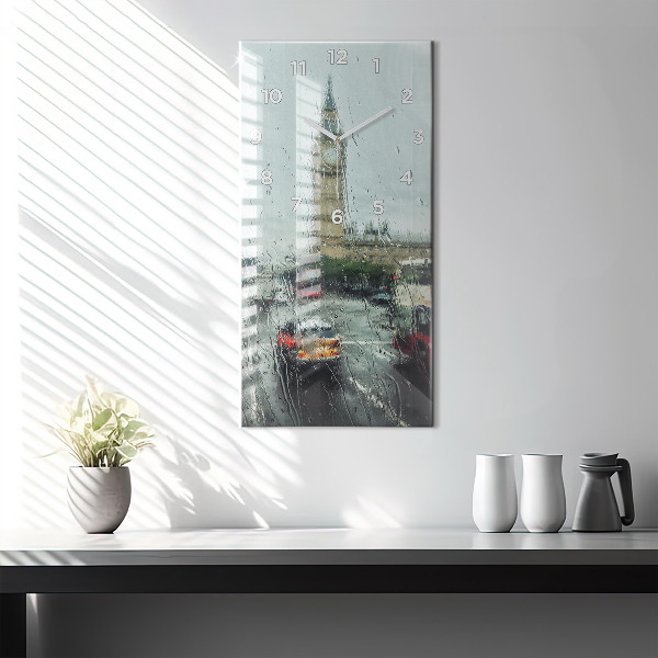 Vertikale Uhr mit motiv Verregnetes London