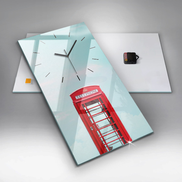 Vertikale Uhr mit motiv Telefonzelle