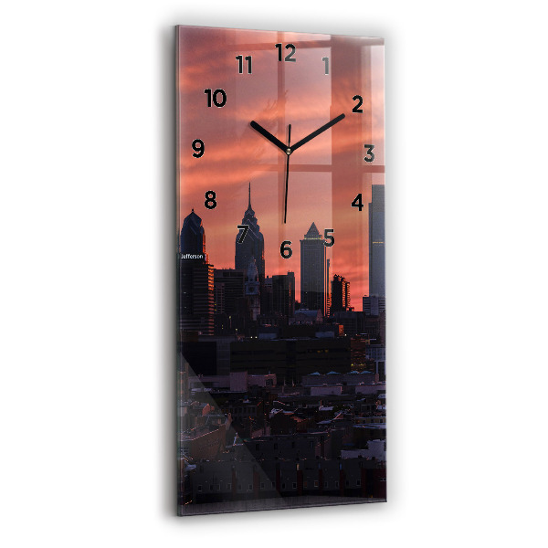 Vertikale Uhr mit motiv Skyline von Philadelphia