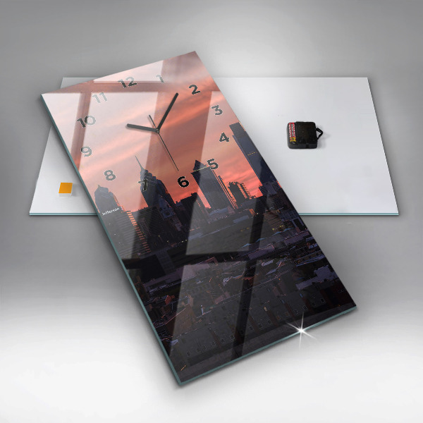 Vertikale Uhr mit motiv Skyline von Philadelphia