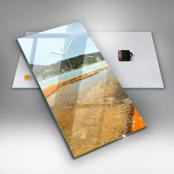 Vertikale Uhr mit motiv See mit Bergen