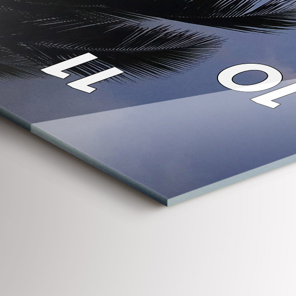 Vertikale Uhr Palme und Sonnenaufgang