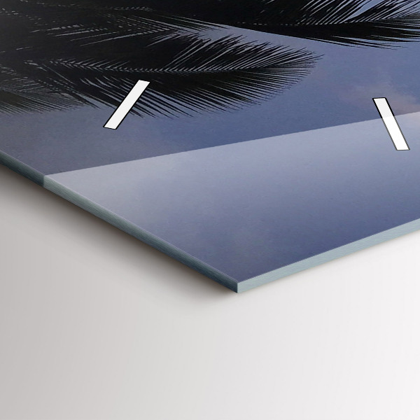 Vertikale Uhr Palme und Sonnenaufgang