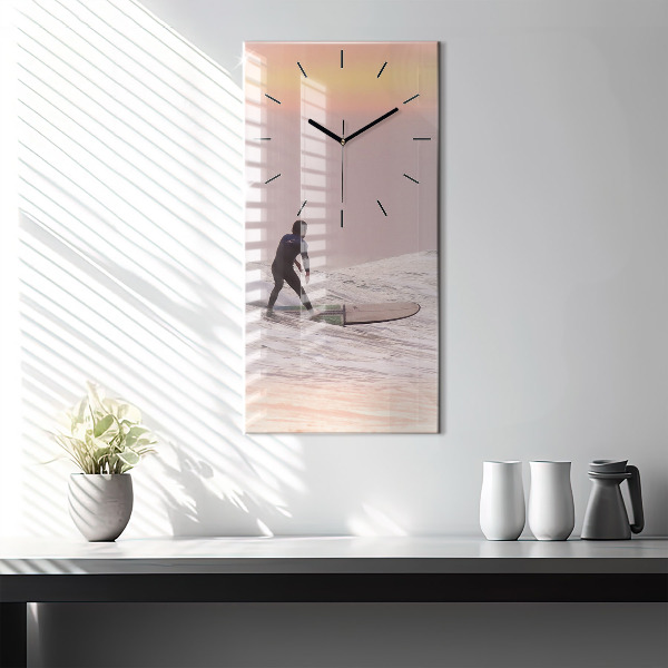 Vertikale Uhr mit motiv Surfer auf Hawaii