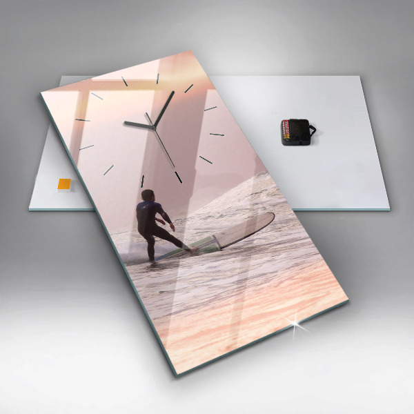 Vertikale Uhr mit motiv Surfer auf Hawaii