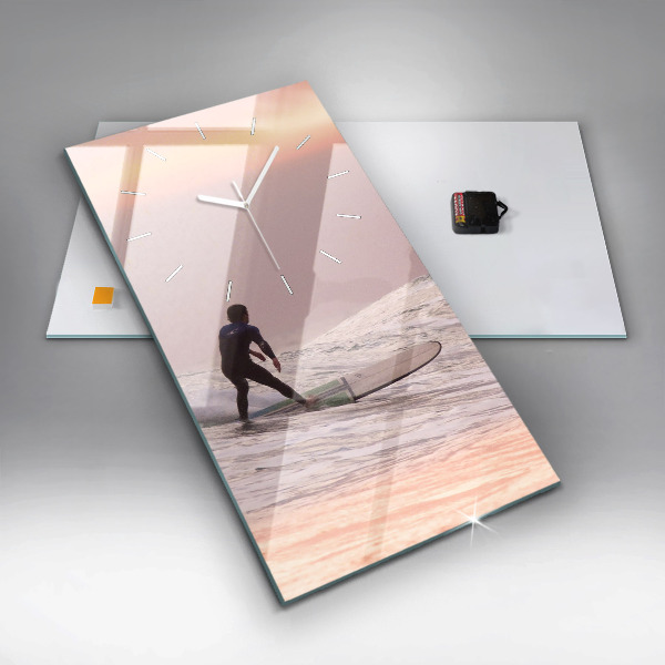 Vertikale Uhr mit motiv Surfer auf Hawaii