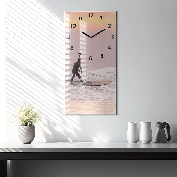 Vertikale Uhr mit motiv Surfer auf Hawaii