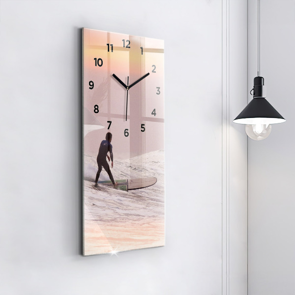Vertikale Uhr mit motiv Surfer auf Hawaii