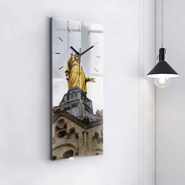 Vertikale Uhr mit motiv Marienstatue in Lyon