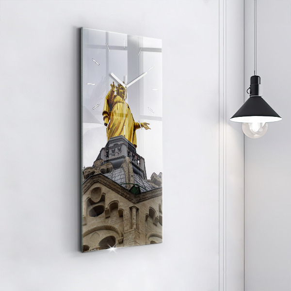 Vertikale Uhr mit motiv Marienstatue in Lyon
