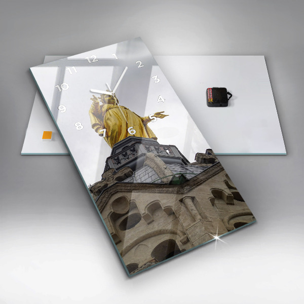 Vertikale Uhr mit motiv Marienstatue in Lyon