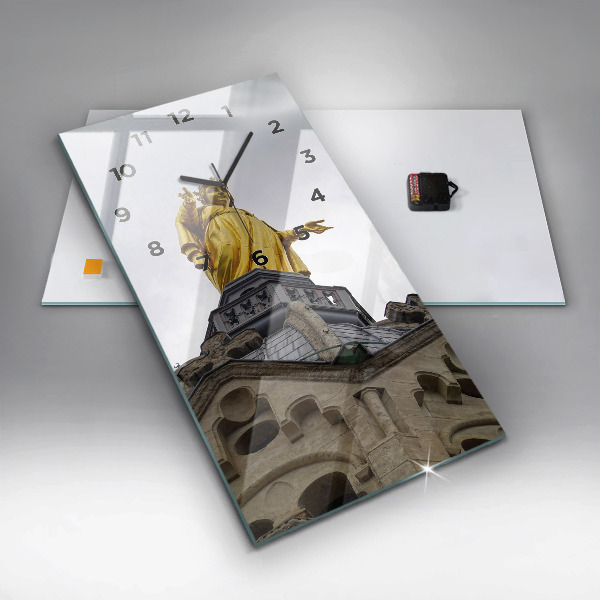Vertikale Uhr mit motiv Marienstatue in Lyon