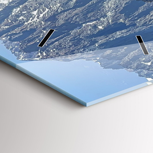 Vertikale Uhr mit motiv Die Alpen im Winter