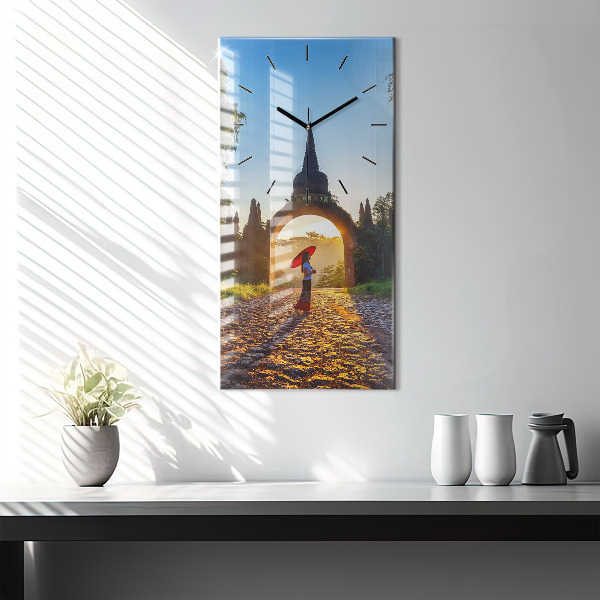 Vertikale Uhr mit motiv Surat Thani Park in Thailand