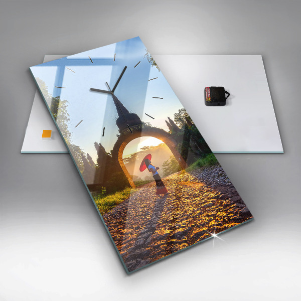 Vertikale Uhr mit motiv Surat Thani Park in Thailand