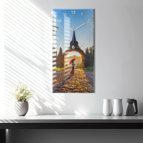 Vertikale Uhr mit motiv Surat Thani Park in Thailand