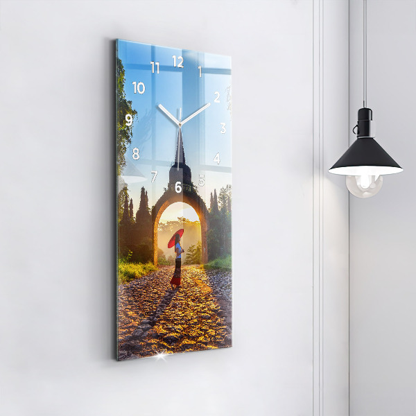 Vertikale Uhr mit motiv Surat Thani Park in Thailand