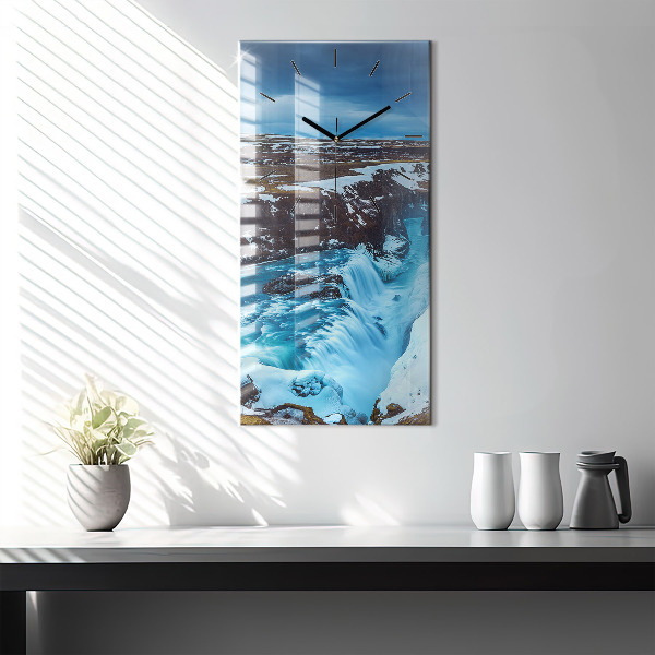 Vertikale Uhr mit motiv Gullfoss-Wasserfall in Island