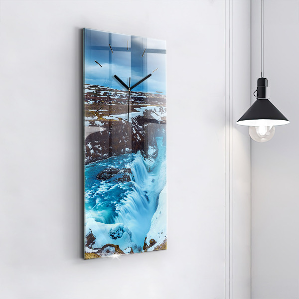 Vertikale Uhr mit motiv Gullfoss-Wasserfall in Island