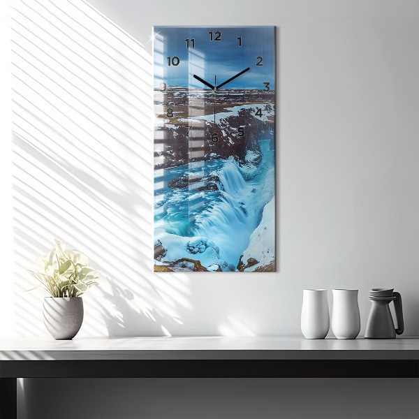 Vertikale Uhr mit motiv Gullfoss-Wasserfall in Island