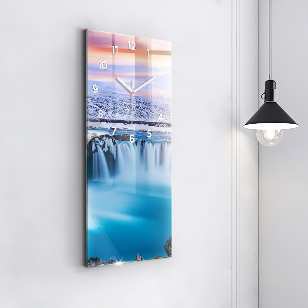 Vertikale Uhr mit motiv Godafoss-Wasserfall in Island