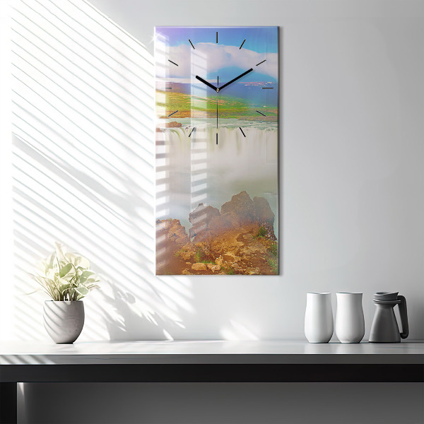 Vertikale Uhr Godafoss in Island