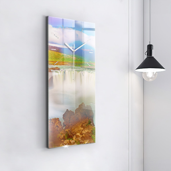 Vertikale Uhr Godafoss in Island