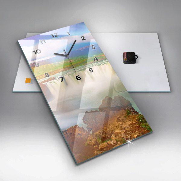 Vertikale Uhr Godafoss in Island