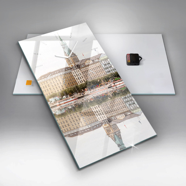 Vertikale Uhr Hamburg Fluss Deutschland