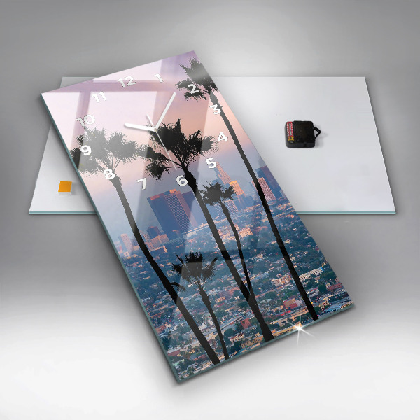 Vertikale Uhr mit motiv Sonnenuntergang in Los Angeles