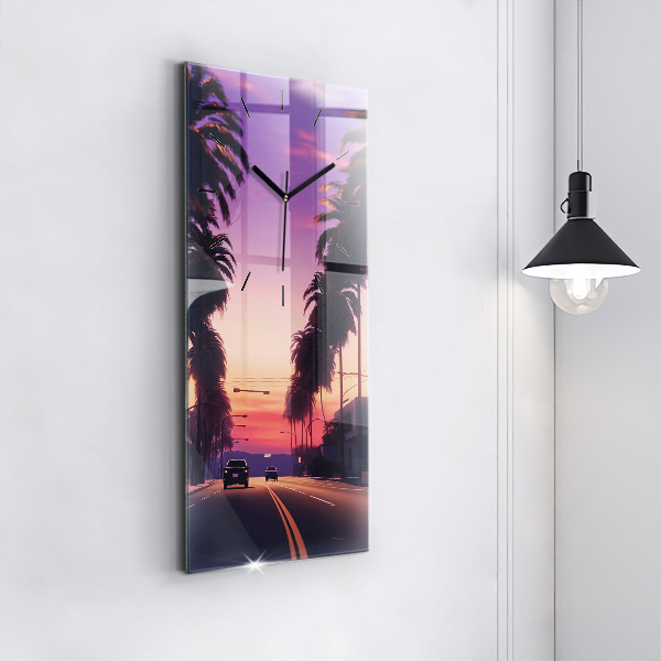 Vertikale Uhr Sonnenuntergang in LA