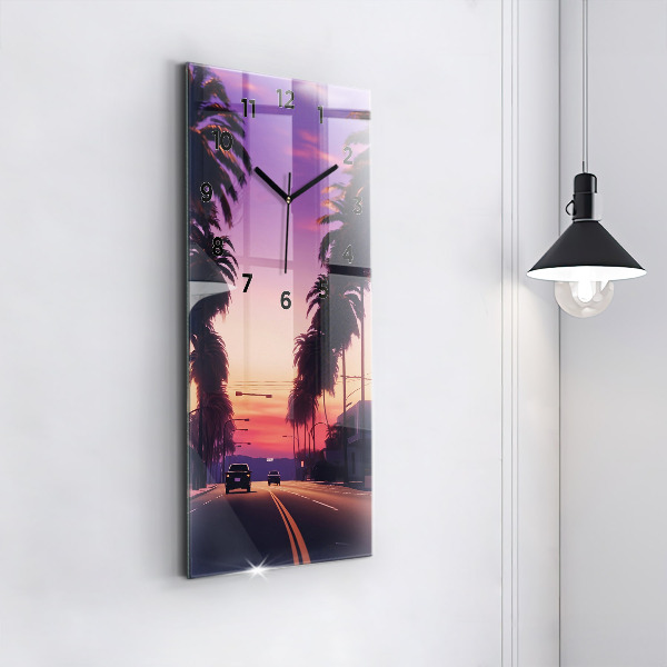 Vertikale Uhr Sonnenuntergang in LA