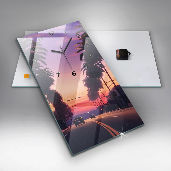 Vertikale Uhr Sonnenuntergang in LA