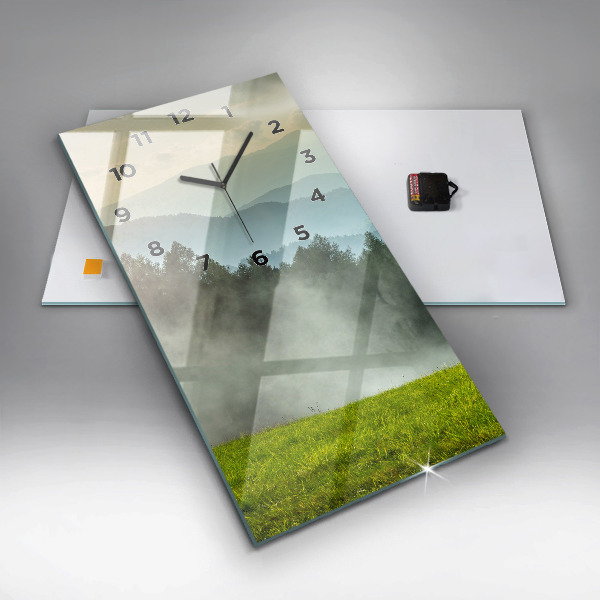 Vertikale Uhr mit motiv Berglandschaft