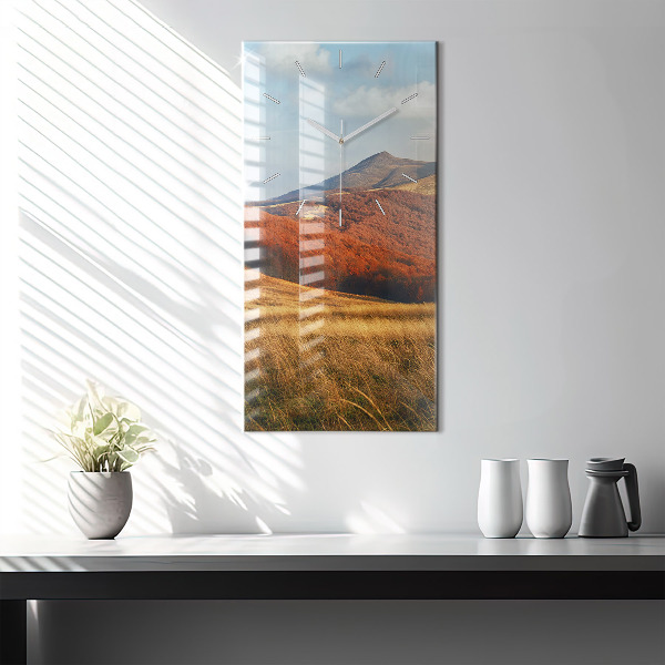 Vertikale Uhr mit motiv Berglandschaft im Herbst