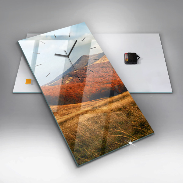 Vertikale Uhr mit motiv Berglandschaft im Herbst